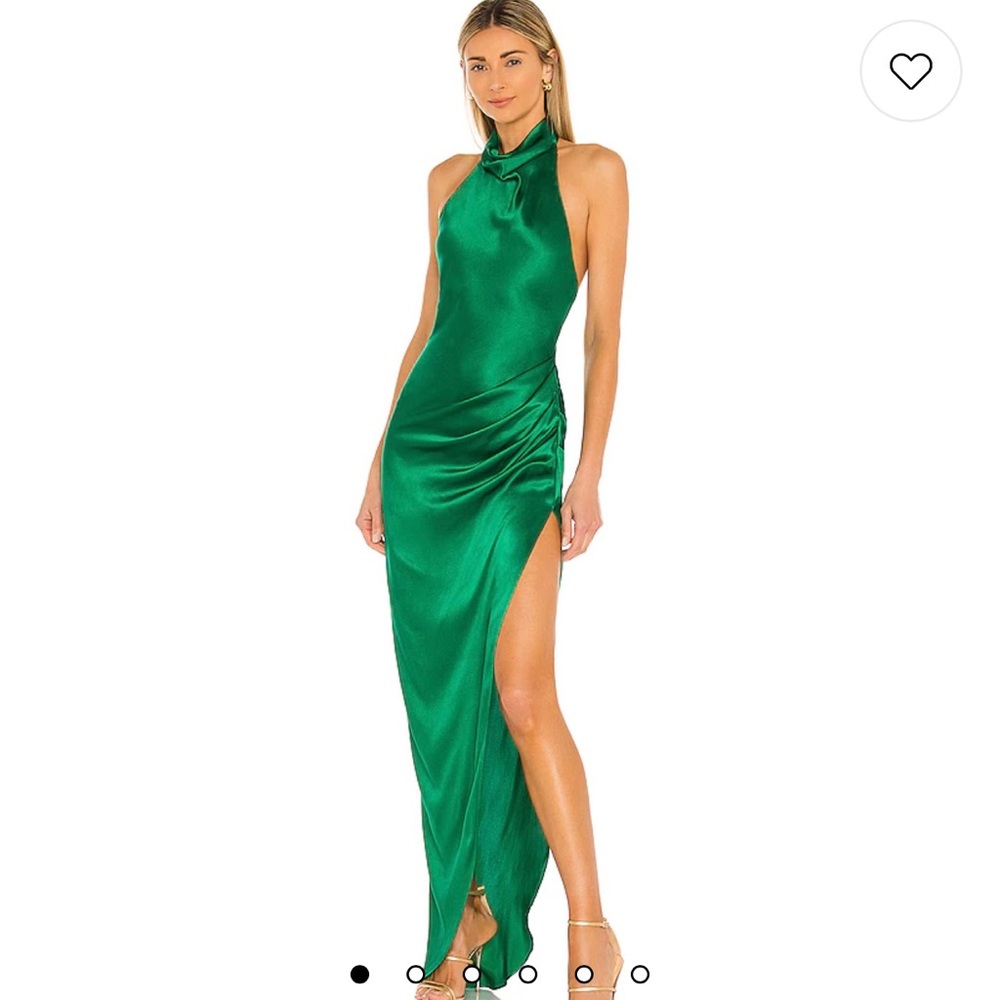 X REVOLVE Samba Gown in Dark Green Amanda Uprichard (L)  Worn once/dry cleaned
